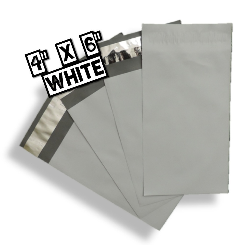 200 White Poly Mailers 4x6